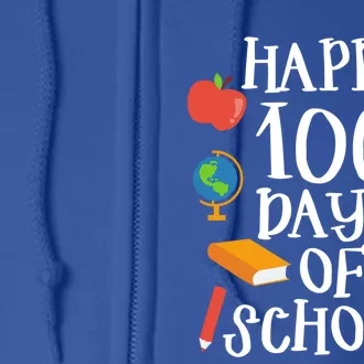 Happy 100 Days Of School Math Algebra Geek Gift Full Zip Hoodie