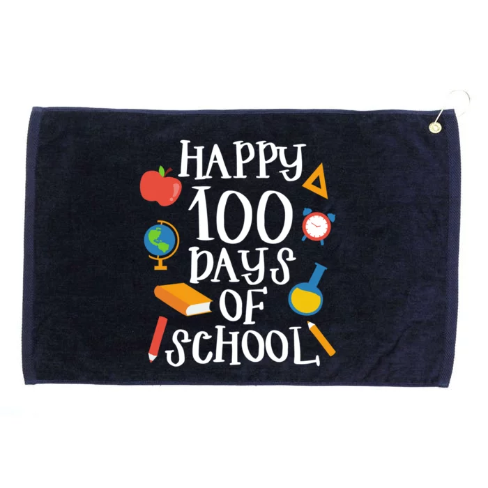 Happy 100 Days Of School Math Algebra Geek Gift Grommeted Golf Towel