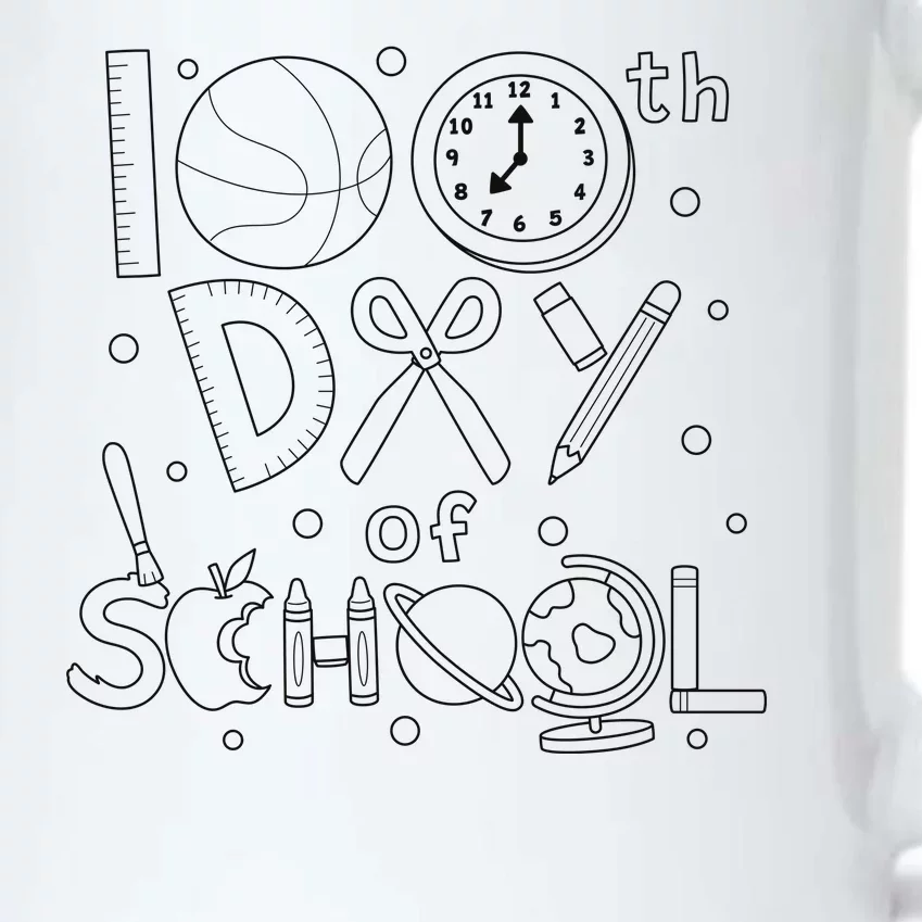 Happy 100th Days Of School Education Black Color Changing Mug