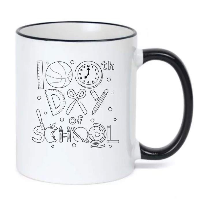 Happy 100th Days Of School Education Black Color Changing Mug