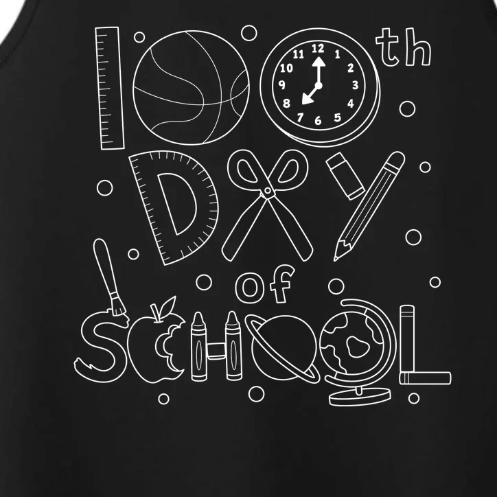 Happy 100th Days Of School Education Performance Tank