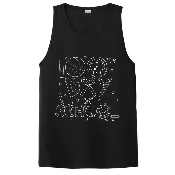 Happy 100th Days Of School Education Performance Tank