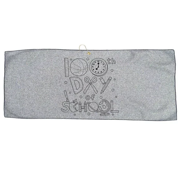 Happy 100th Days Of School Education Large Microfiber Waffle Golf Towel