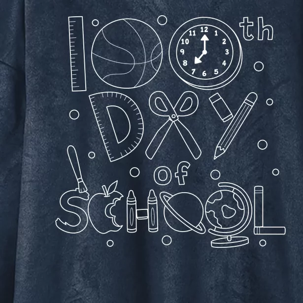 Happy 100th Days Of School Education Hooded Wearable Blanket