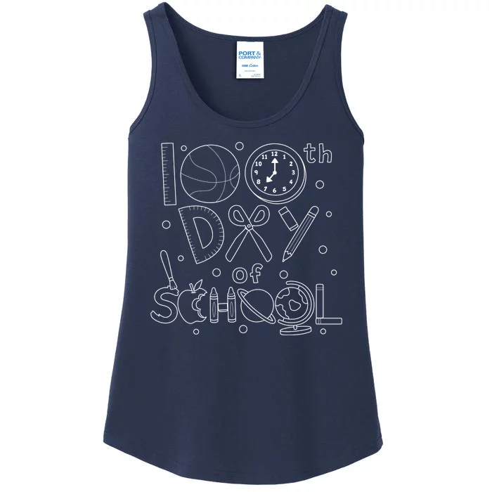 Happy 100th Days Of School Education Ladies Essential Tank