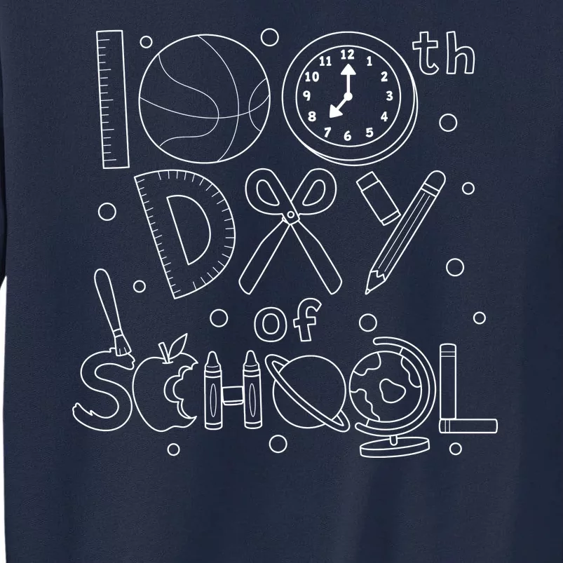 Happy 100th Days Of School Education Tall Sweatshirt