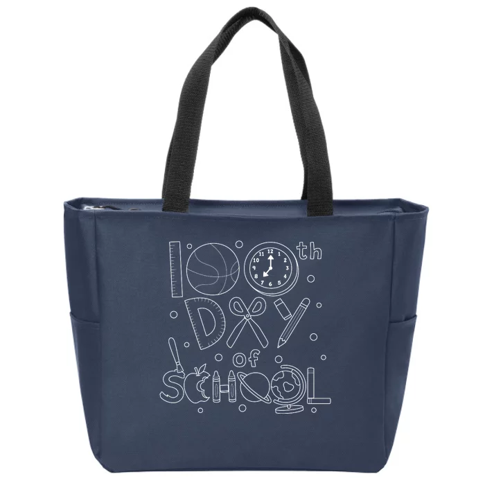 Happy 100th Days Of School Education Zip Tote Bag