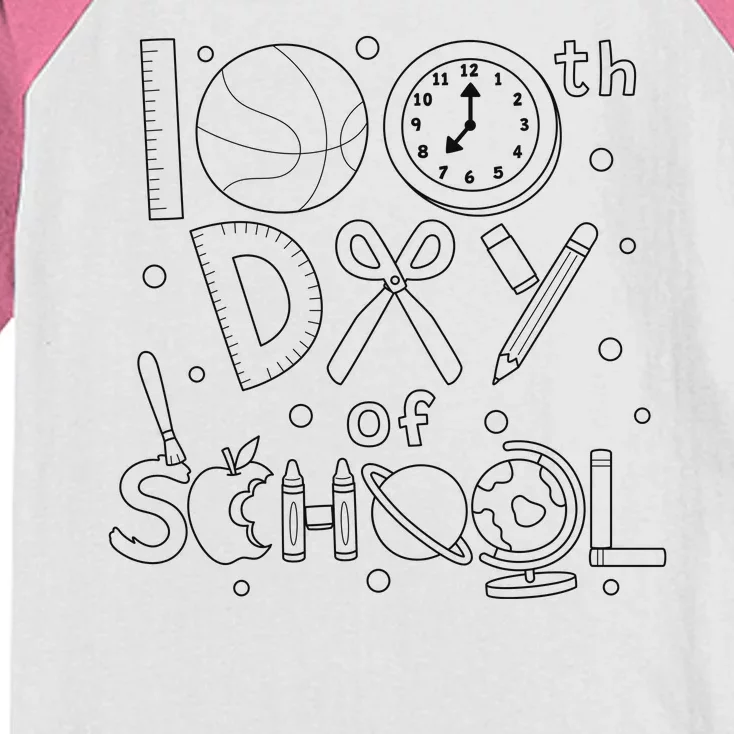 Happy 100th Days Of School Education Kids Colorblock Raglan Jersey