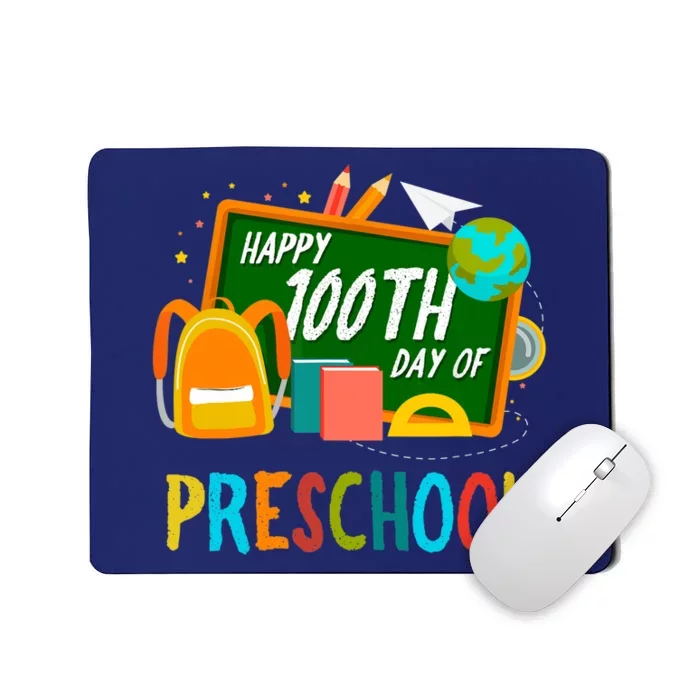 Happy 100th Day Of Preschool 100 Days Of School Colourful Mousepad