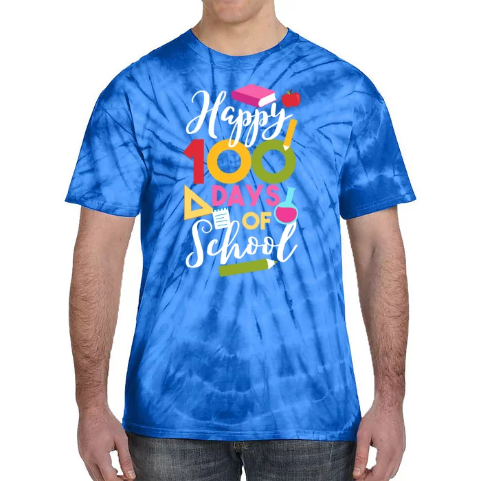 Happy 100 Days Of School Math Equation Geek Gift Tie-Dye T-Shirt