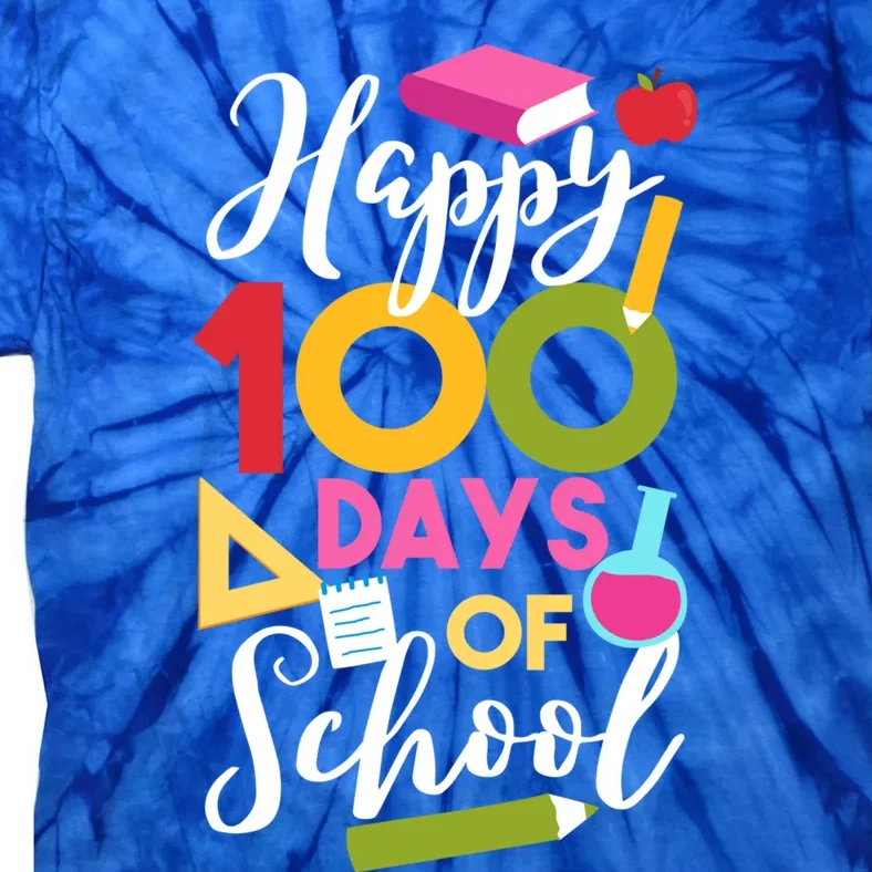 Happy 100 Days Of School Math Equation Geek Gift Tie-Dye T-Shirt