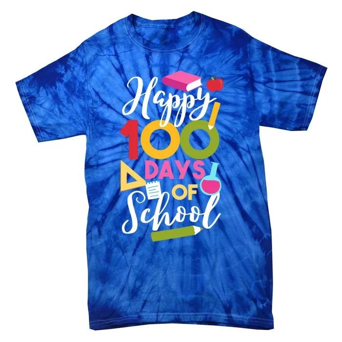 Happy 100 Days Of School Math Equation Geek Gift Tie-Dye T-Shirt