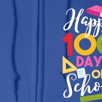 Happy 100 Days Of School Math Equation Geek Gift Full Zip Hoodie