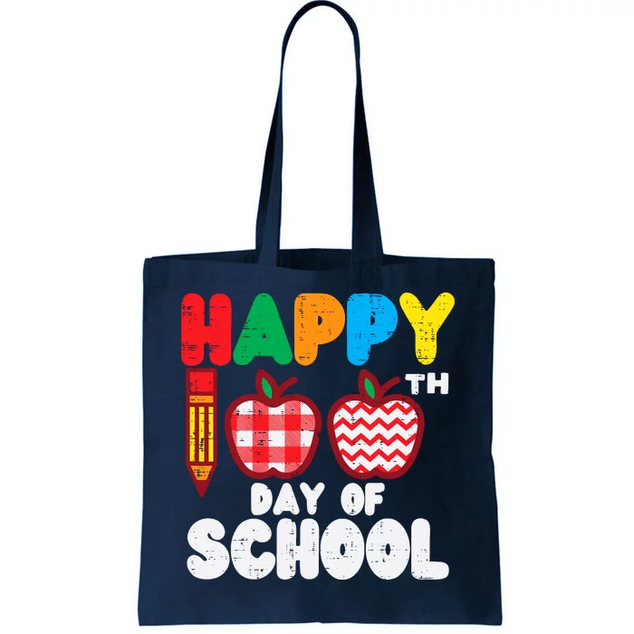 Happy 100th Day School Apples 100 Days Student Teacher Gift Tote Bag