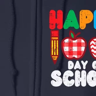 Happy 100th Day School Apples 100 Days Student Teacher Gift Full Zip Hoodie