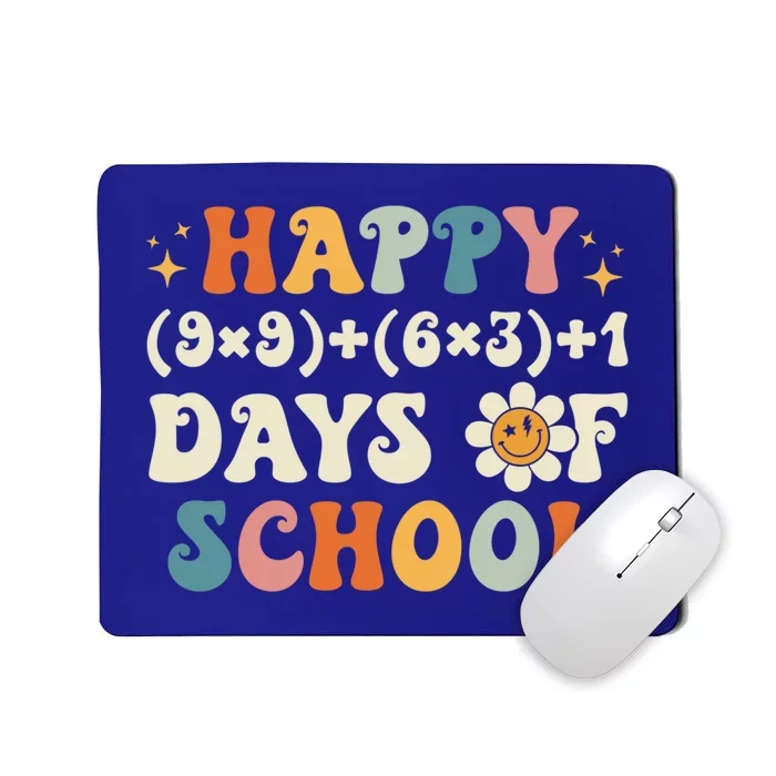 Happy 100 Days Of School Math Formula Groovy Gift Mousepad