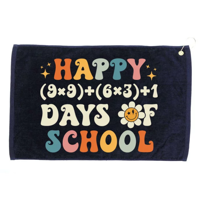 Happy 100 Days Of School Math Formula Groovy Gift Grommeted Golf Towel