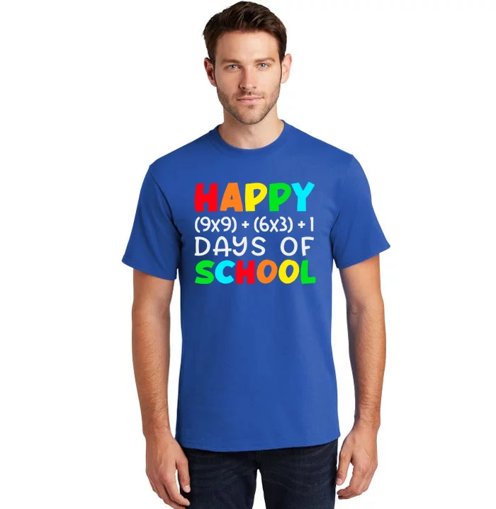 Happy 100 Days Of School Math Formula Smarter Brighter Cute Meaningful Gift Tall T-Shirt