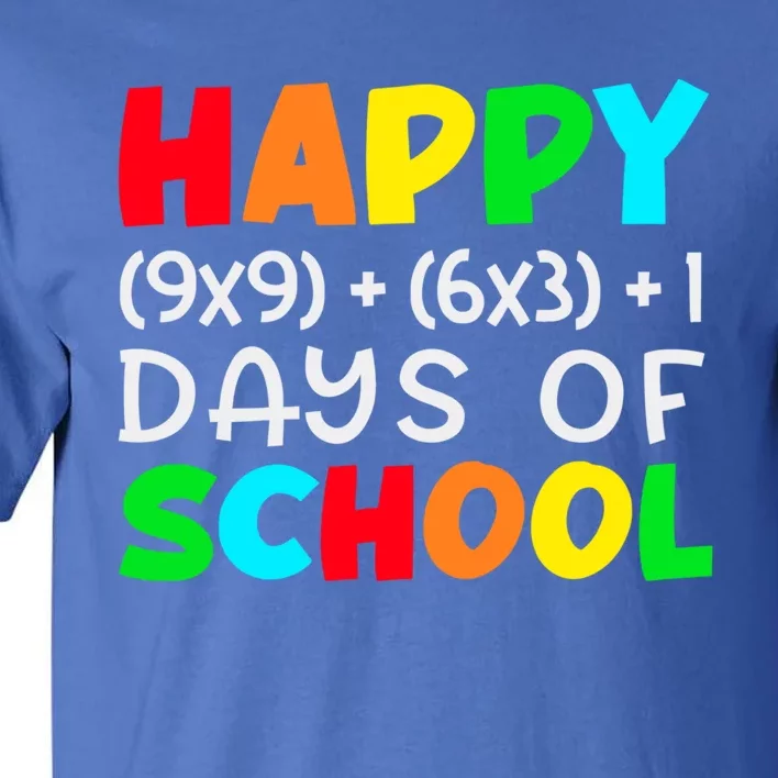 Happy 100 Days Of School Math Formula Smarter Brighter Cute Meaningful Gift Tall T-Shirt