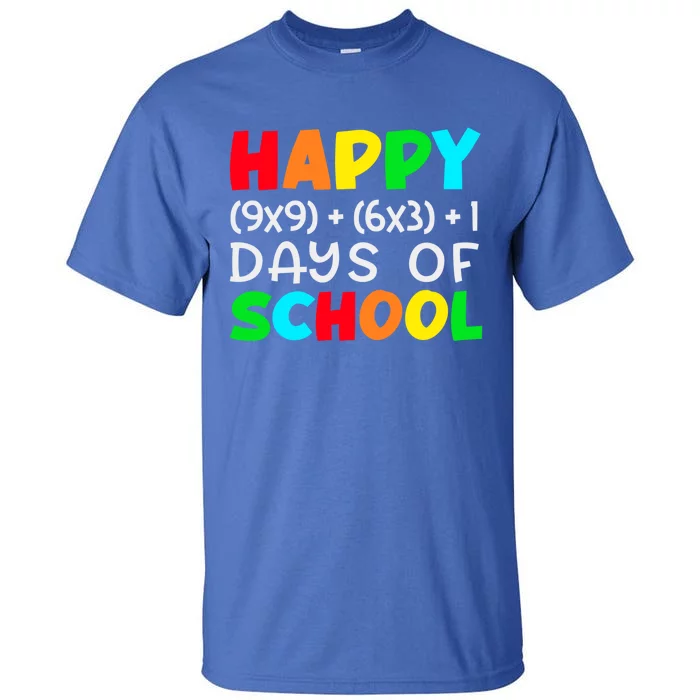 Happy 100 Days Of School Math Formula Smarter Brighter Cute Meaningful Gift Tall T-Shirt