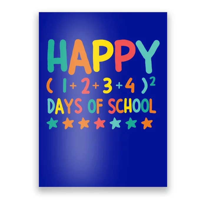 Happy 100 Days Of School Math Formula Cool Gift Poster