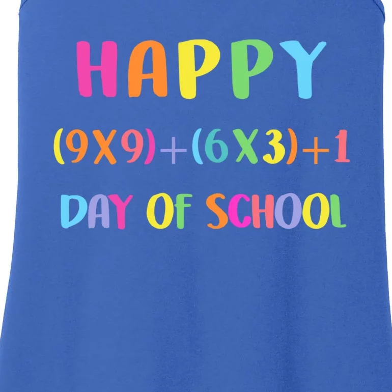 Happy 100 Days Of School Math Formula Teacher Funny Cute Gift Ladies Essential Tank