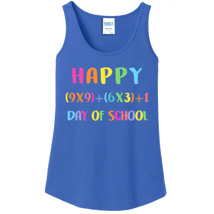 Happy 100 Days Of School Math Formula Teacher Funny Cute Gift Ladies Essential Tank