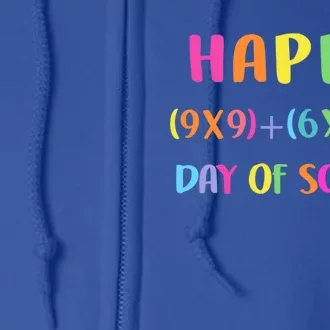 Happy 100 Days Of School Math Formula Teacher Funny Cute Gift Full Zip Hoodie