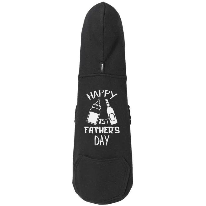 Happy 1st Father’s Day Baby File Doggie 3-End Fleece Hoodie