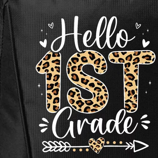 Hello 1st Grade Leopard Teacher Students Back To School Girl City Backpack