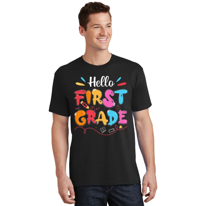 Hello 1st Grade Back To School First Grade Teachers Students T-Shirt