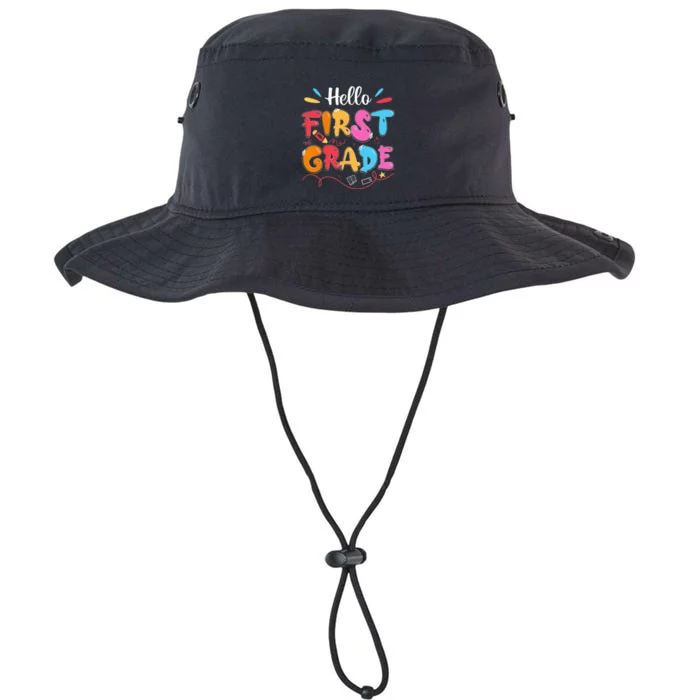 Hello 1st Grade Back To School First Grade Teachers Students Legacy Cool Fit Booney Bucket Hat