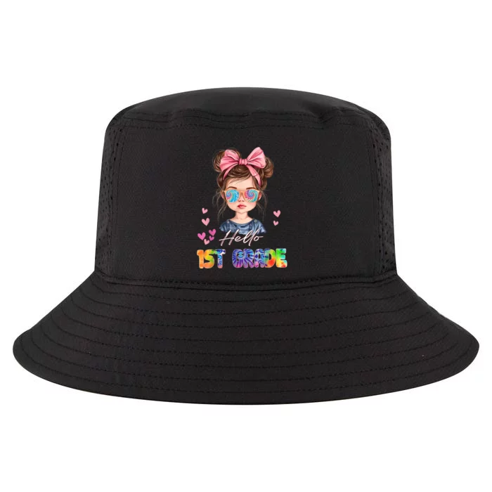 Hello 1st Grade Back To School Gift For Girl Cool Comfort Performance Bucket Hat