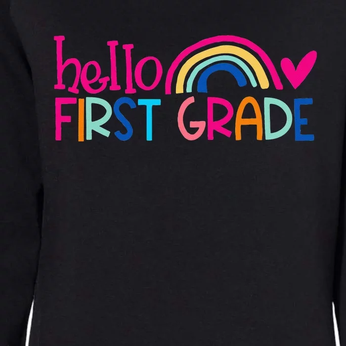 Hello 1st Grade Rainbow Student Teacher Back To School Womens California Wash Sweatshirt