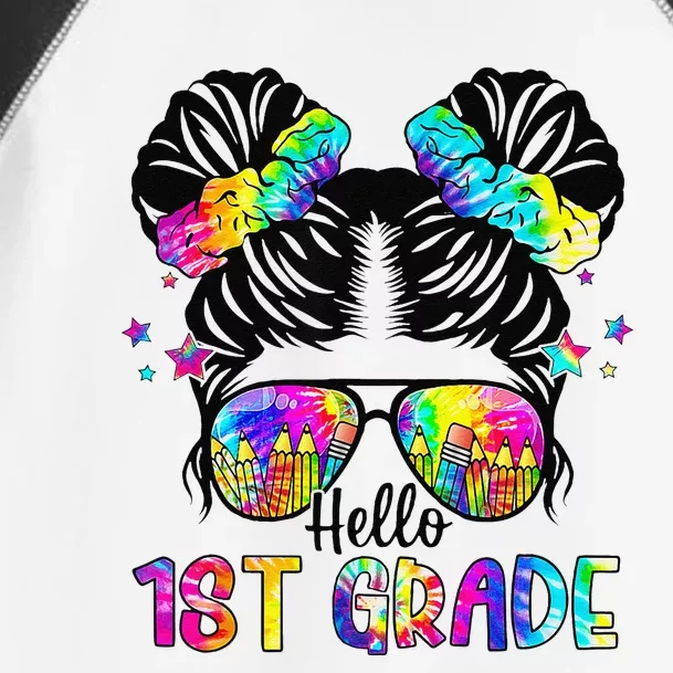 Hello 1st Grade Messy Bun Team First Grade Back To School Toddler Fine Jersey T-Shirt