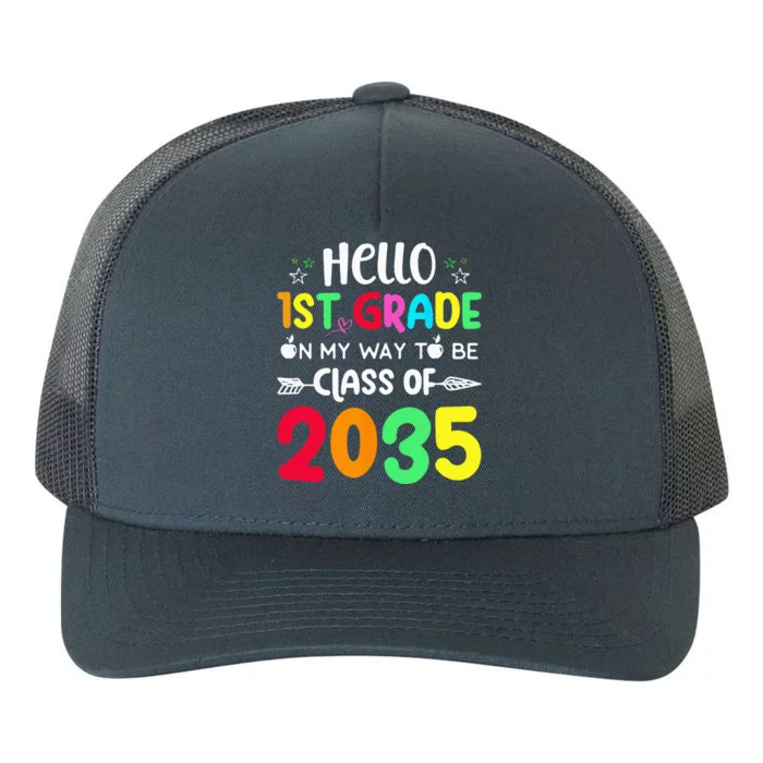 Hello 1st Grade On My Way To Be Class Of 2035 Back To School Yupoong Adult 5-Panel Trucker Hat