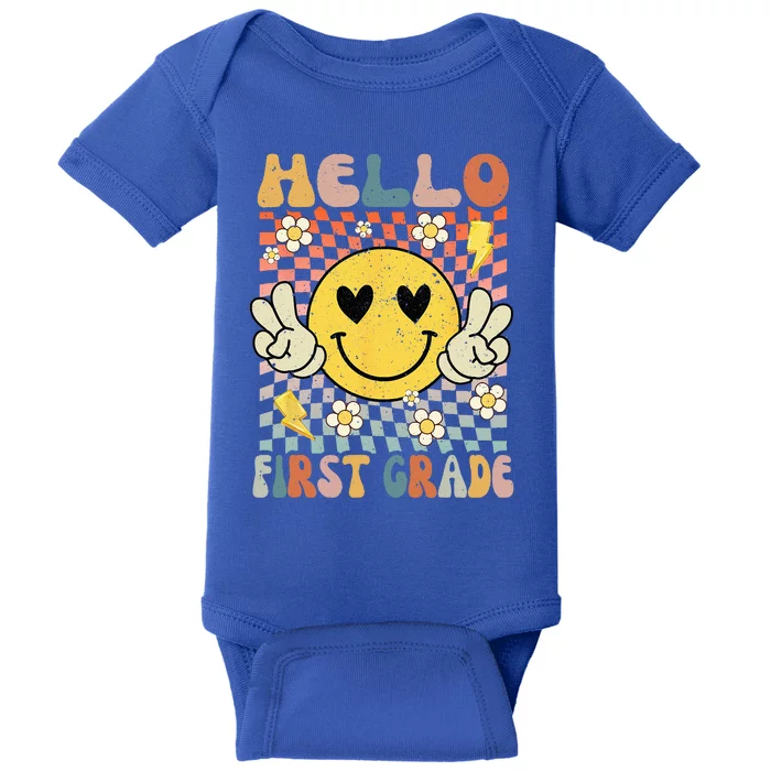 Hello 1st Grade Back To School First Grade Teacher Baby Bodysuit