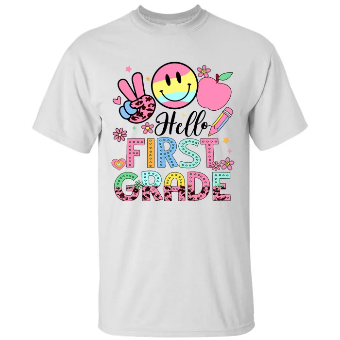 Hello 1st Grade Boy Girl Teacher Back To School 1st Grade Tall T-Shirt