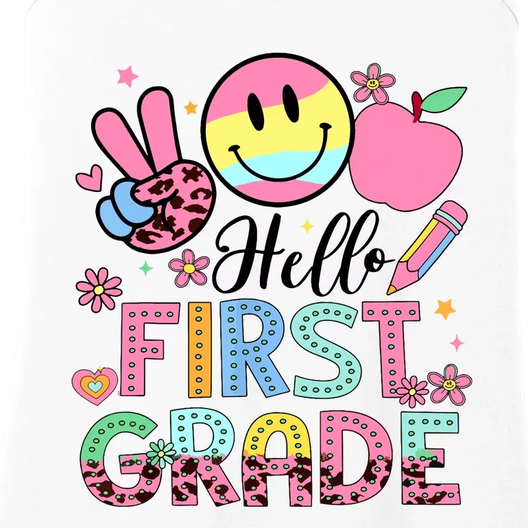 Hello 1st Grade Boy Girl Teacher Back To School 1st Grade Ladies Essential Tank