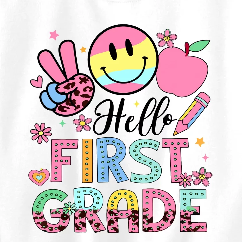 Hello 1st Grade Boy Girl Teacher Back To School 1st Grade Kids Sweatshirt