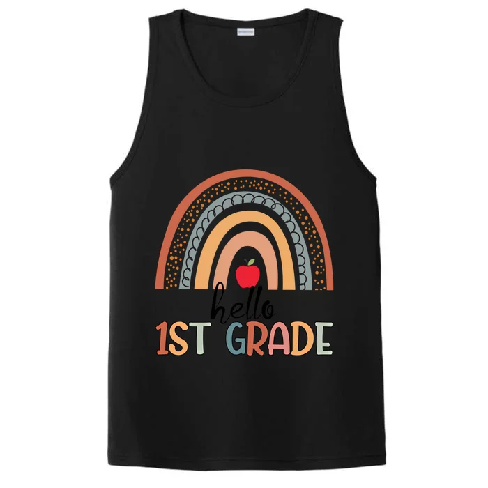 Hello 1St Grade Teacher Rainbow Team First Grade Teacher Gift Performance Tank