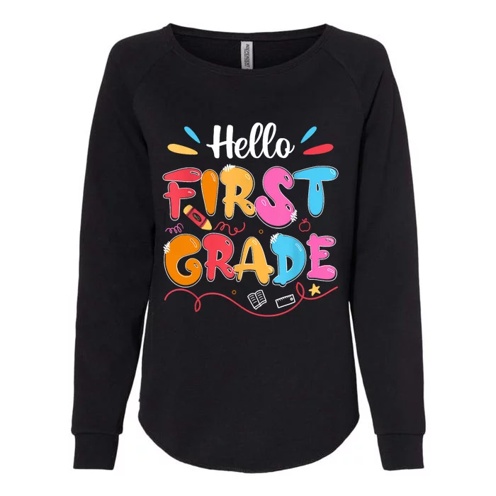 Hello 1st Grade Back To School First Grade Teachers Students Womens California Wash Sweatshirt