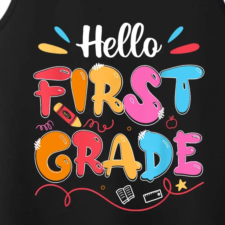 Hello 1st Grade Back To School First Grade Teachers Students Performance Tank