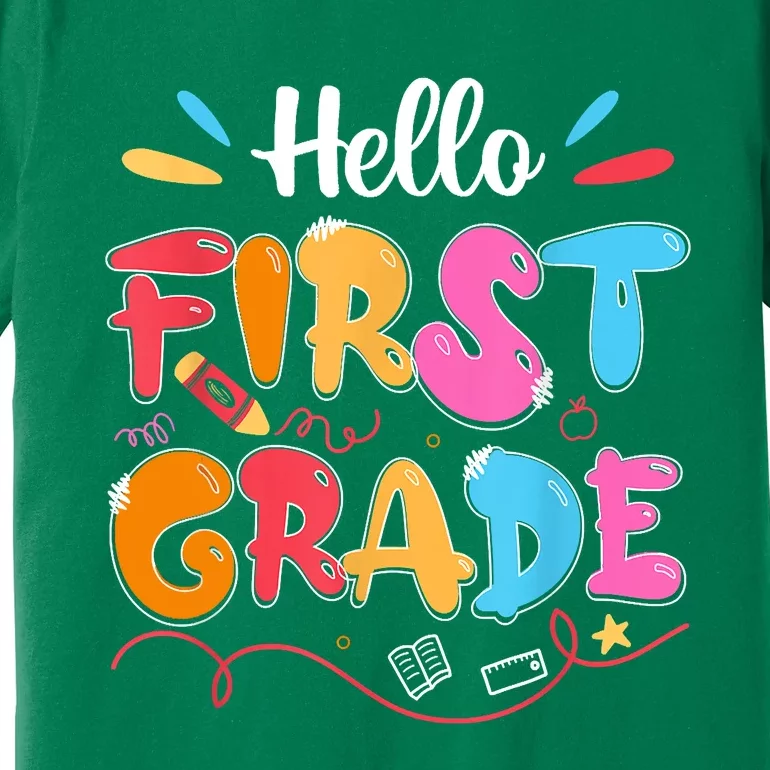 Hello 1st Grade Back To School First Grade Teachers Students Premium T-Shirt