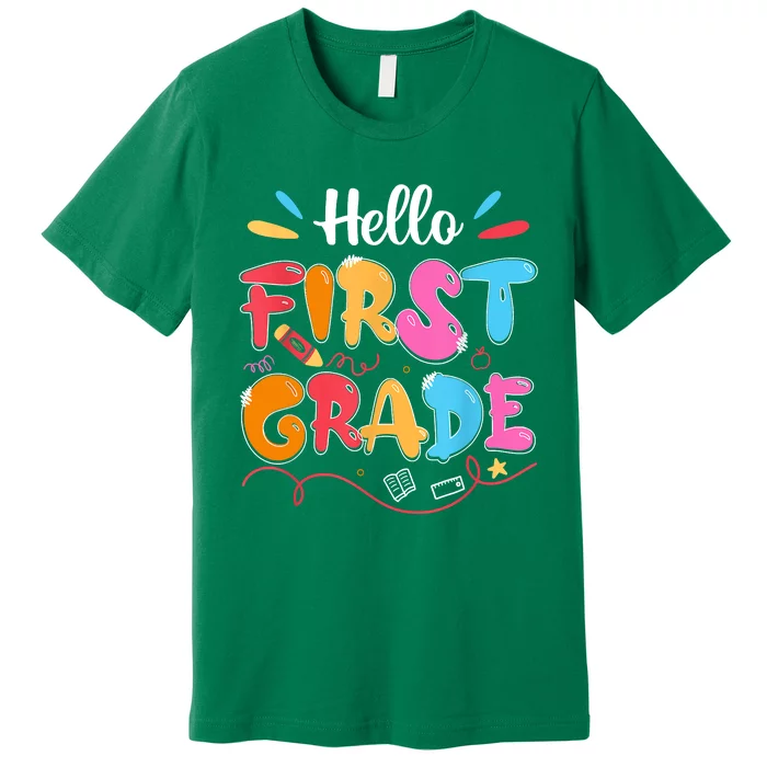 Hello 1st Grade Back To School First Grade Teachers Students Premium T-Shirt