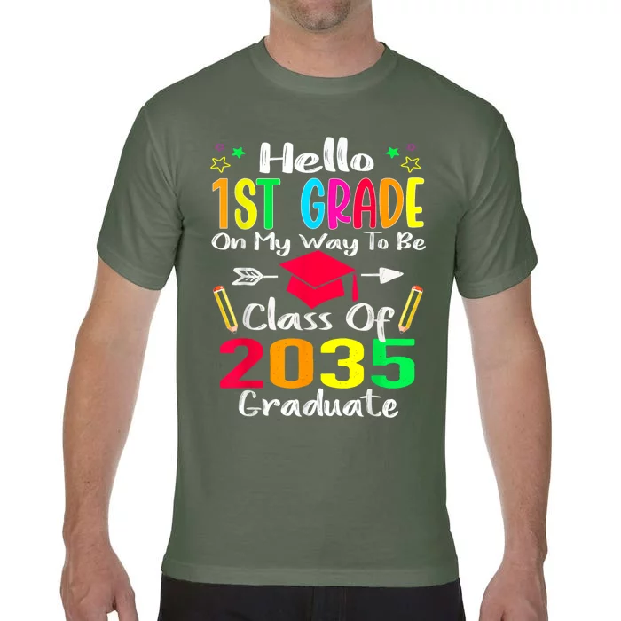 Hello 1st Grade Back To School Class Of 2035 Grow With Me Comfort Colors T-Shirt