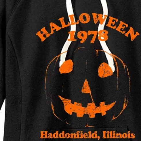 Halloween 1978 Holiday Spooky Haddonfield Pumpkin Illinois Women's Fleece Hoodie