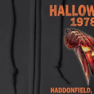 Halloween 1978 Holiday Spooky Gift Myers Pumpkin Haddonfield Full Zip Hoodie