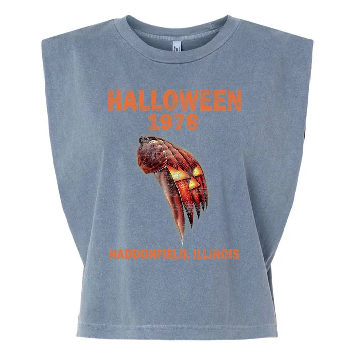 Halloween 1978 Holiday Spooky Gift Myers Pumpkin Haddonfield Garment-Dyed Women's Muscle Tee