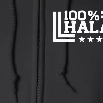 Halal 100 Lawful Permissible Quran Muslims Islam Full Zip Hoodie